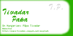 tivadar papa business card