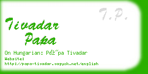 tivadar papa business card